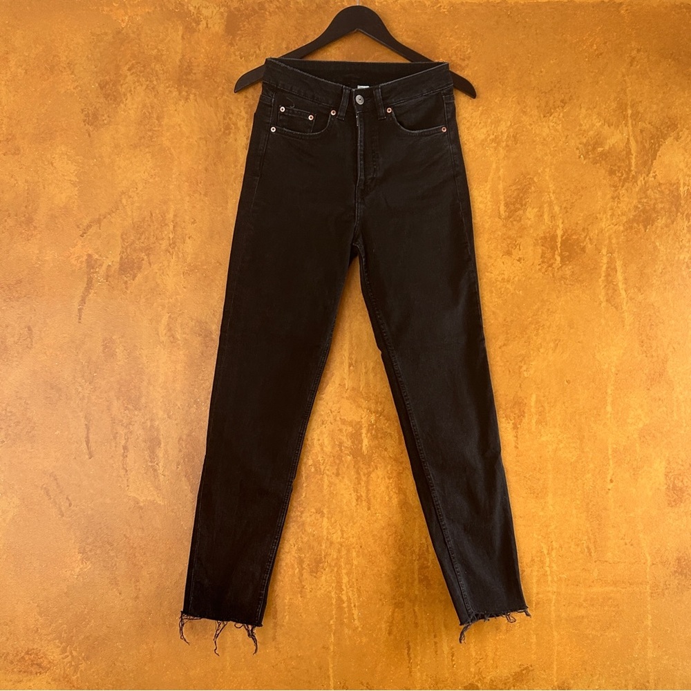 H&M Staight Washed Black Jeans